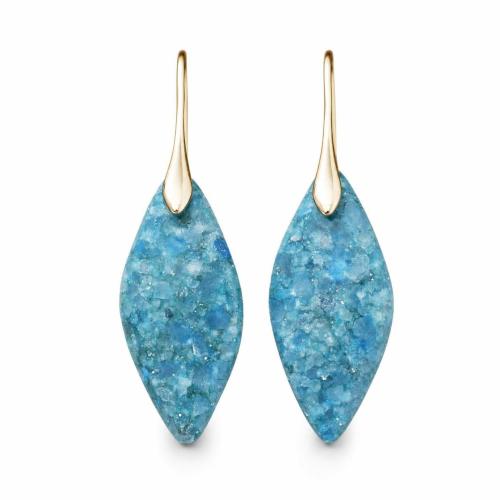 pierre gemme Boucle d'oreille goutte, avec laiton, feuille, Placage, Style bohème & pour femme, plus de couleurs à choisir, 16x55mm, Vendu par paire
