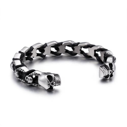 Acier inoxydable 304 bracelet manchette, Vintage & unisexe & styles différents pour le choix, 68x12mm, Vendu par PC
