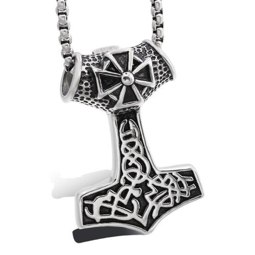 Titan -Anhänger, Titanstahl, Thors Hammer, poliert, Vintage & DIY & verschiedene Stile für Wahl, verkauft von PC