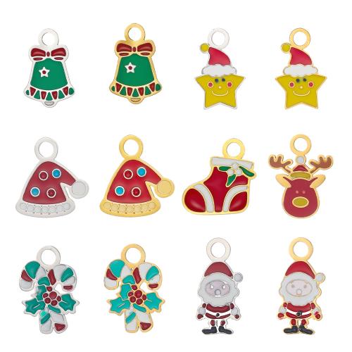 Pendentifs en titane, Acier titane, Placage, Conception de Noël & DIY & styles différents pour le choix & émail, Vendu par PC