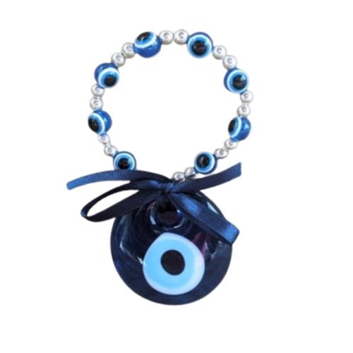 Glass Hanging Ornaments, Evil Eye, handmade, fashion jewelry, blue, 100x40mm, Sold By PC