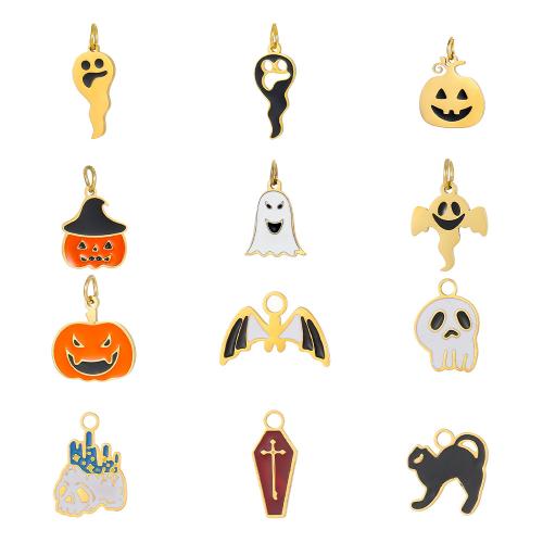 Titan -Anhänger, Titanstahl, plattiert, Design für Halloween & DIY & verschiedene Stile für Wahl & Emaille, verkauft von PC