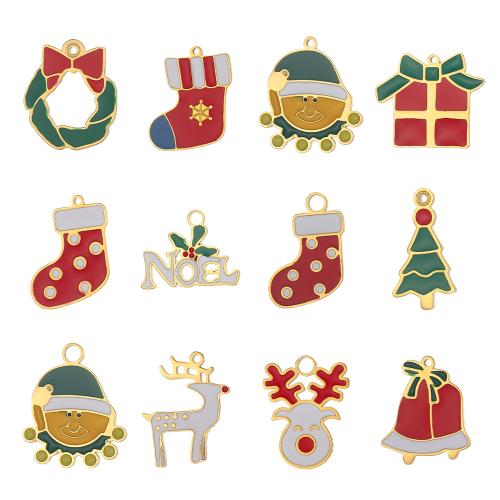 Titan -Anhänger, Titanstahl, plattiert, Weihnachts-Design & DIY & verschiedene Stile für Wahl & Emaille, verkauft von PC