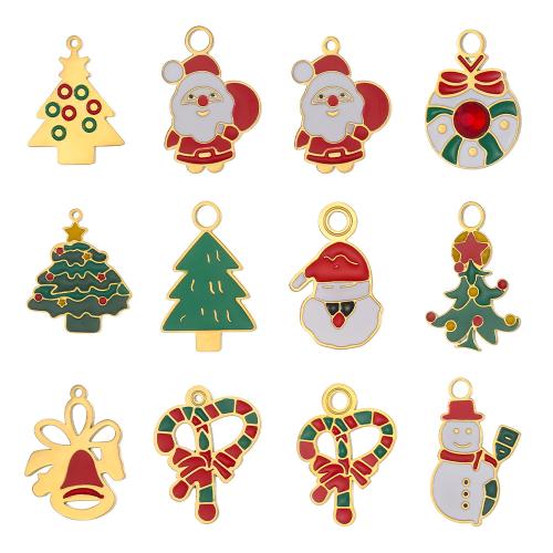 Titan -Anhänger, Titanstahl, plattiert, Weihnachts-Design & DIY & verschiedene Stile für Wahl & Emaille, verkauft von PC