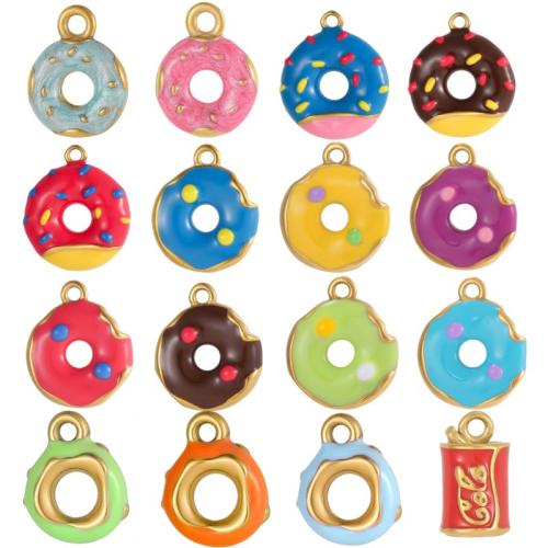 Bijoux pendentifs en acier inoxydable , Acier inoxydable 304, forme alimentaire, Placage de couleur d'or, DIY & styles différents pour le choix & émail, Vendu par PC