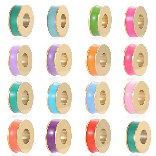 Stainless Steel Large Hole Beads, Titanium Steel, gold color plated, DIY & enamel, more colors for choice, 2.20x6mm, Hole:Approx 2.2mm, Sold By PC