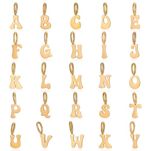Titan -Anhänger, Titanstahl, Alphabet-Buchstabe, goldfarben plattiert, DIY & verschiedene Stile für Wahl, verkauft von PC
