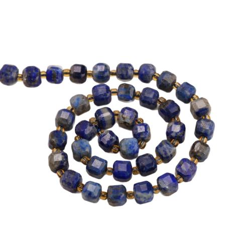 Lapislazuli Perlen, Quadrat, poliert, DIY & verschiedene Größen vorhanden & facettierte, verkauft per ca. 38 cm Strang