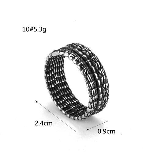 Titanstahl Fingerring, poliert, Vintage & unisex & verschiedene Größen vorhanden, Größe:7-13, verkauft von PC
