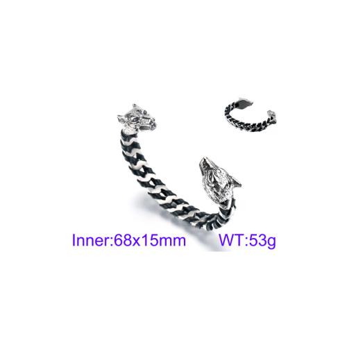 Edelstahl Armreif, Vintage & unisex, Innendurchmesser:ca. 68x15mm, verkauft von PC