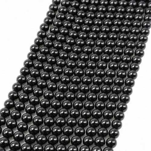 Gemstone Jewelry Beads, Schorl, Round, DIY & different size for choice, Sold Per Approx 38 cm Strand