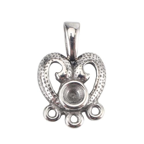 Stainless Steel Pendant Setting, 316 Stainless Steel, DIY & hollow, original color, 21x14x5mm, Hole:Approx 3x5.6mm,1.2mm, Sold By PC