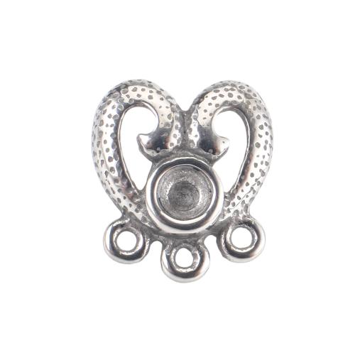 Edelstahl Ohrring Stecker, 316 Edelstahl, DIY & hohl, originale Farbe, 15x14x15mm, verkauft von Paar