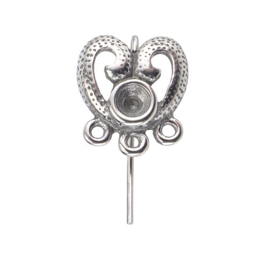 Edelstahl Ohrring Stecker, 316 Edelstahl, DIY & hohl, originale Farbe, 24x14x13mm, verkauft von Paar