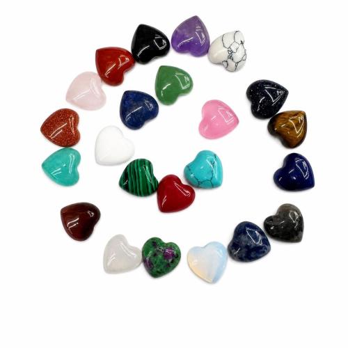 Edelstein flache Hinterseite Cabochon, Herz, poliert, DIY & verschiedenen Materialien für die Wahl & verschiedene Größen vorhanden, verkauft von PC