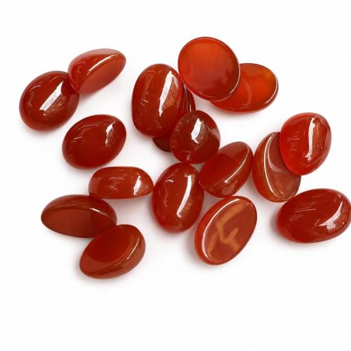 agate rouge cabochon à arrière plat, ovale, DIY & normes différentes pour le choix, grade AAA, Vendu par PC