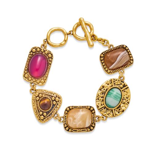 Messing Armband, mit Harz, goldfarben plattiert, Vintage & für Frau, verkauft von PC