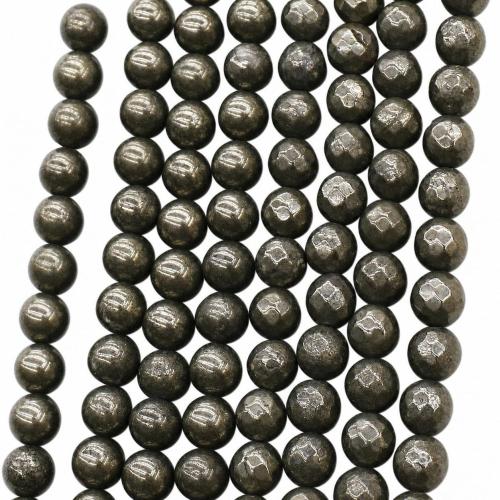 Natural Golden Pyrite Beads, Round, DIY & different size for choice, more colors for choice, Sold Per Approx 38 cm Strand
