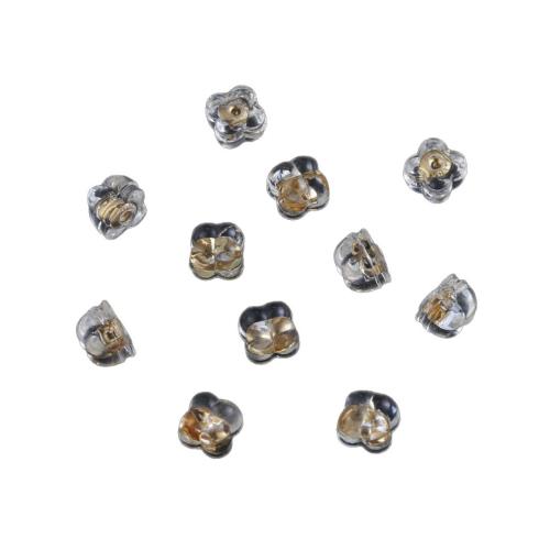 Silikon Ohrmuttern Zubehör, vierblättriges Kleeblatt, plattiert, Anti-Skidding & DIY, keine, 5mm, 100PCs/Tasche, verkauft von Tasche