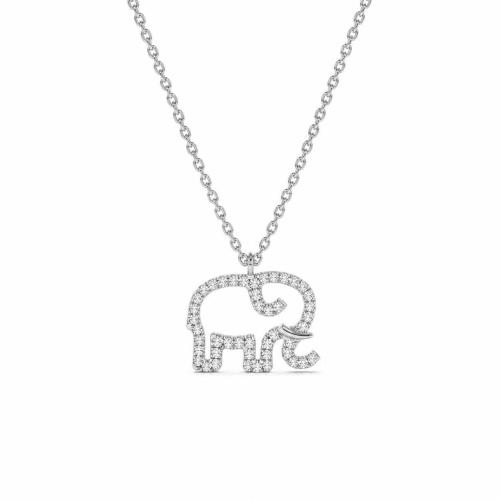 Messing Halskette, mit Verlängerungskettchen von 5cm, Elephant, plattiert, Oval-Kette & für Frau & mit Strass & hohl, keine, Länge:ca. 45 cm, verkauft von PC