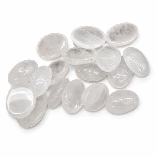 Natürlicher Quarz Cabochon, Klarer Quarz, oval, DIY & verschiedene Größen vorhanden, verkauft von PC