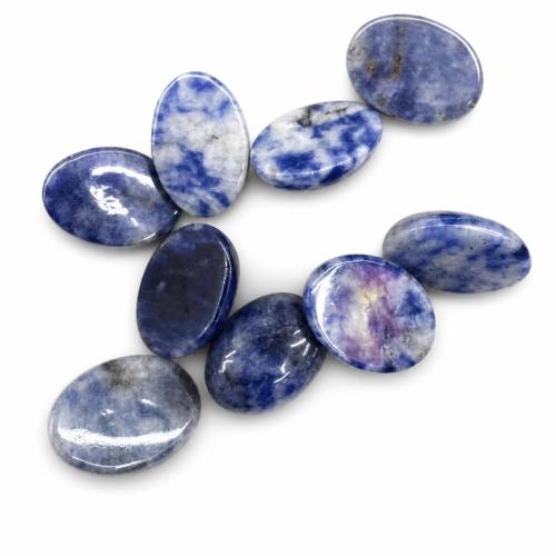 blauer Punkt flache Hinterseite Cabochon, oval, poliert, DIY & verschiedene Größen vorhanden, verkauft von PC