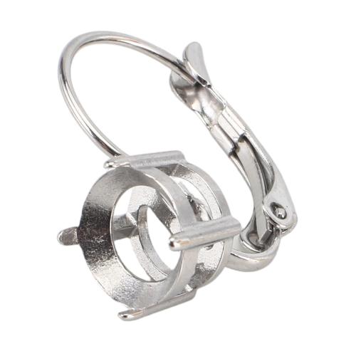 Edelstahl-Hebel zurück Ohrring-Komponente, 316 Edelstahl, DIY, size 19x16x7mm, suitable for 8mm rhinestones, verkauft von Paar
