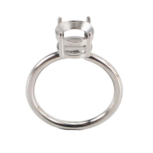 Acier inoxydable 316, DIY & réglable, size: 27x21x7mm, inner diameter of the ring: 17mm, stone position: 8mm, Taille:6.5, Vendu par PC
