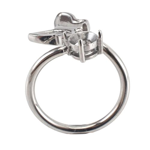 Acier inoxydable 316, papillon, DIY & réglable, couleur originale, size 25x21x21mm, ring inner diameter: 17mm, cabochon setting: 5mm, Vendu par PC