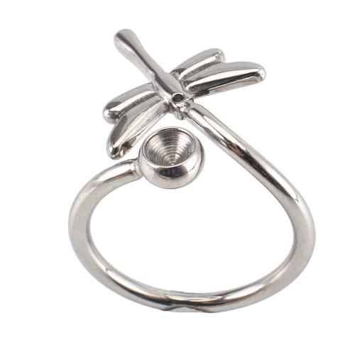 Acier inoxydable 304, DIY, couleur originale, size 22x22x20mm, ring inner diameter: 17.5mm, rhinestones setting: 4mm, Taille:7, Vendu par PC