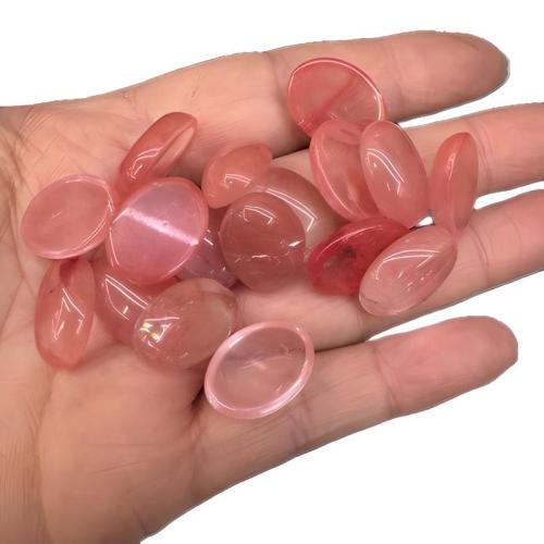 Synthetischer Edelstein flache Hinterseite Cabochon, oval, DIY & verschiedene Größen vorhanden, Kirsche Quarz, verkauft von PC