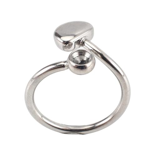 Acier inoxydable 304, DIY & réglable, couleur originale, size 24x22x15mm, ring inner diameter: 17.5mm, rhinestones setting: 4mm, Vendu par PC