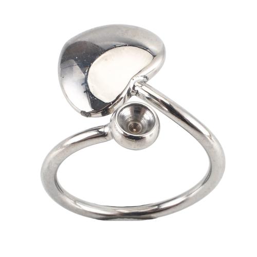 Acier inoxydable 304, DIY & réglable, couleur originale, size 23x21x18mm, ring inner diameter: 17.5mm, rhinestones setting: 4mm, Vendu par PC