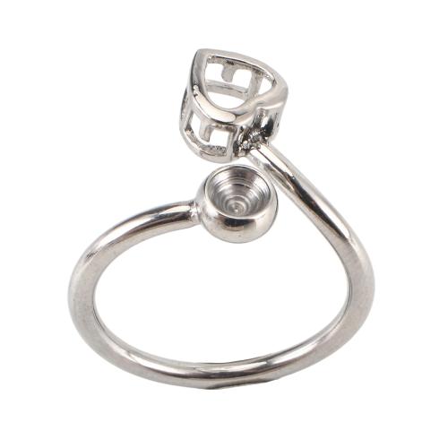 Acier inoxydable 316, DIY & réglable, couleur originale, size 22x22x14mm, ring inner diameter: 17.5mm, rhinestones setting: 4mm, Vendu par PC