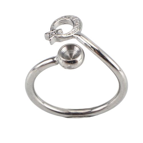Acier inoxydable 316, DIY & réglable, couleur originale, size 22x22x14mm, ring inner diameter: 17.5mm, rhinestones setting: 4mm, Vendu par PC