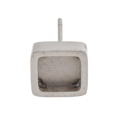 Edelstahl Ohrring Stecker, 304 Edelstahl, Quadrat, DIY, originale Farbe, 14x8x8mm, Innendurchmesser:ca. 6x6mm, verkauft von Paar