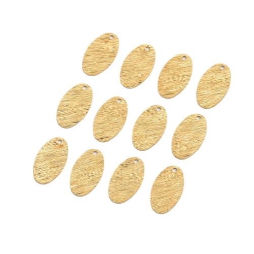 Brass Jewelry Pendants, Flat Oval, polished, DIY & brushed, 10.50x18.30x0.60mm, Hole:Approx 1.3mm, Sold By PC