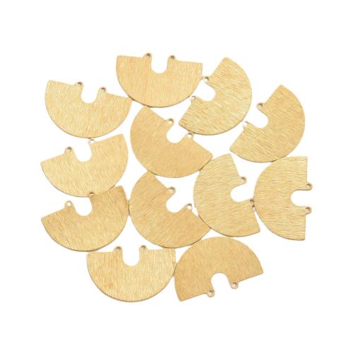Brass Jewelry Pendants, Dome, DIY & brushed & double-hole, original color, 33x22x0.60mm, Hole:Approx 1.3mm, Sold By PC