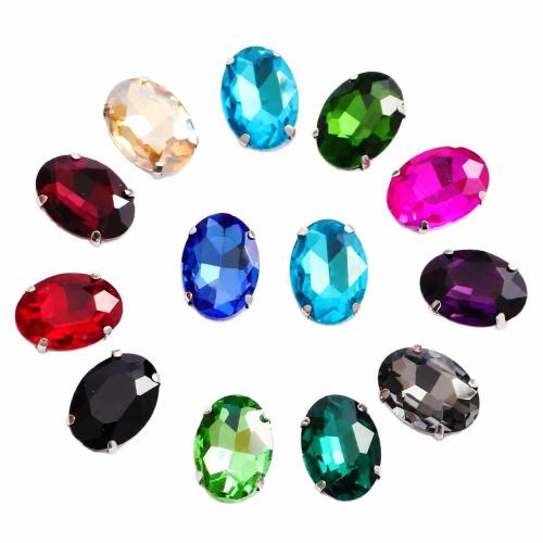 KRISTALLanhänger, Kristall, mit 304 Edelstahl, oval, DIY & verschiedene Größen vorhanden & facettierte, mehrere Farben vorhanden, verkauft von PC