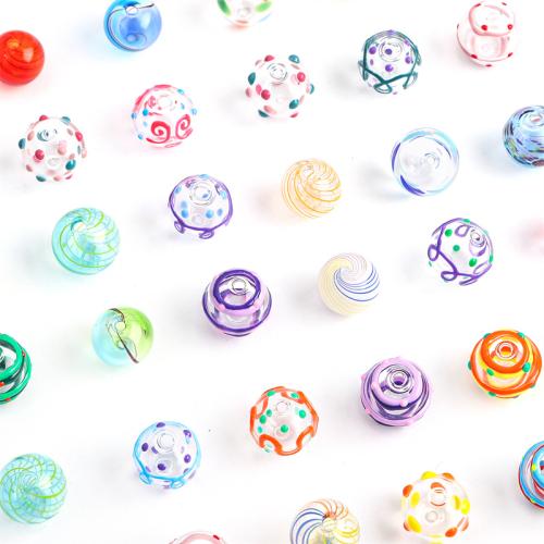 Abalorios de Cristal Murano hecho a mano, Cristal de murano, Esférico, Bricolaje & esmalte, más colores para la opción, Vendido por UD