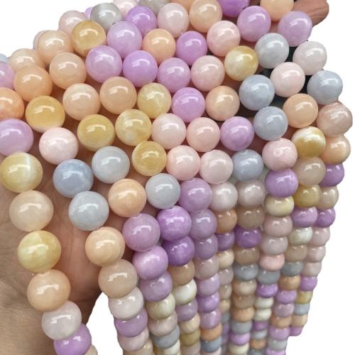 Natural Jade Beads, Pale Brown Jade, Round, DIY & different size for choice, mixed colors, Sold Per 38 cm Strand