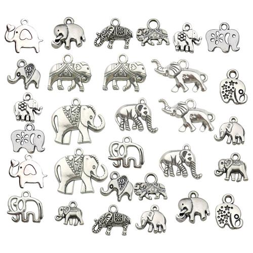 Tibetan Style Animal Pendants, Elephant, Antique finish, different styles for choice, original color, Sold By PC