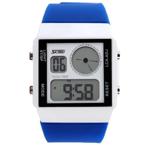 SKmei® Unisex Jewelry Watch, Silicone, with Glass & Stainless Steel & Tibetan Style, more colors for choice, nickel, lead & cadmium free, 38mm, Length:Approx 9.4 Inch, Sold By PC