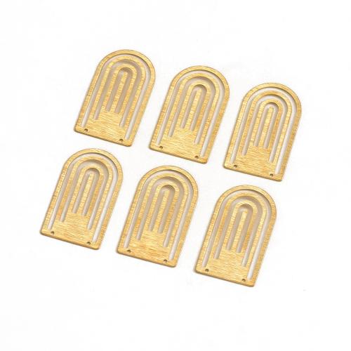 Brass Jewelry Pendants, Dome, polished, DIY & brushed & double-hole & hollow, original color, 20.20x35x0.60mm, Hole:Approx 1.1mm, Sold By PC