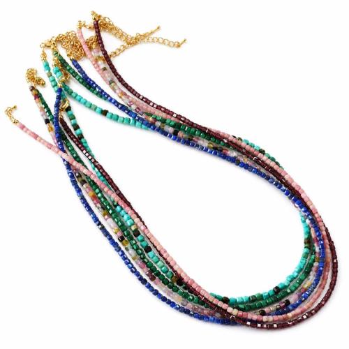 Gemstone Necklace, different materials for choice & for woman, Length:Approx 40 cm, Sold By PC