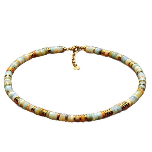 Gemstone Necklace, with 304 Stainless Steel, with 5cm extender chain, handmade, different materials for choice & for woman, Length:Approx 39 cm, Sold By PC