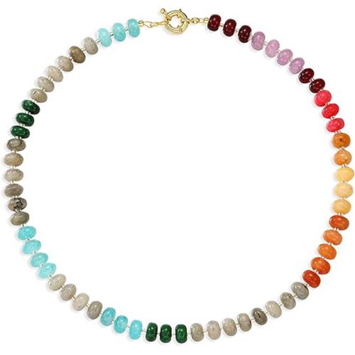 Gemstone Necklace, handmade, Bohemian style & for woman, more colors for choice, Length:Approx 16.1 Inch, Sold By PC