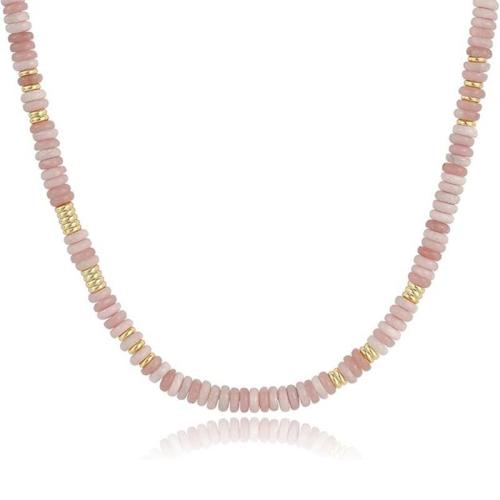 Gemstone Necklace, with 304 Stainless Steel, Abacus, handmade, Bohemian style & for woman, more colors for choice, beads size 6mm, Length:Approx 40 cm, Sold By PC
