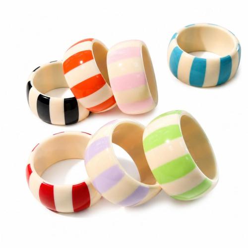 Resin Bangle, polished, fashion jewelry & for woman & stripe, more colors for choice, Inner Diameter:Approx 65mm, Sold By PC