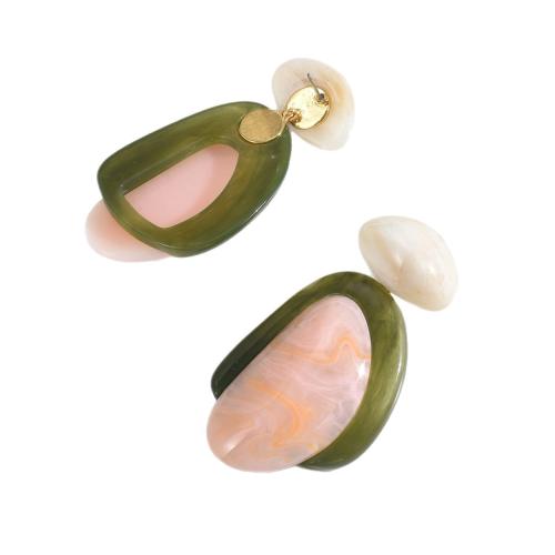 Acrylic Drop Earring, Geometrical Pattern, fashion jewelry & for woman, 43x80mm, Sold By Pair
